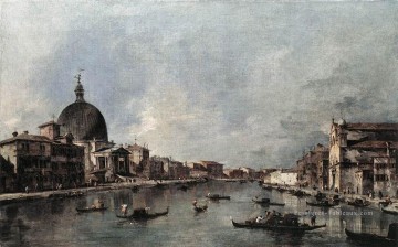  canal - Le Grand Canal avec San Simeone Piccolo et Santa Lucia école vénitienne Francesco Guardi